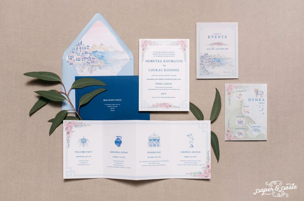 Paper and Poste wedding invitations Ontario